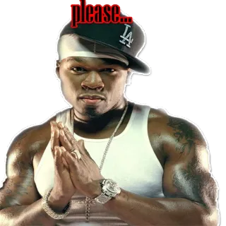 👏 please... 50 Cent, rapper, alsjeblieft, muziek telegram sticker