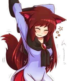 💕 Anime, Chica zorro, Linda, Manga, Kawaii, Sonrisa, Pelo rojo whatsapp sticker