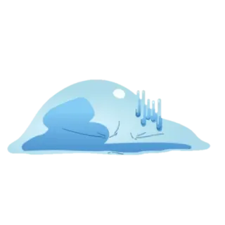 🤕 слайм, синий, пот, персонаж telegram sticker
