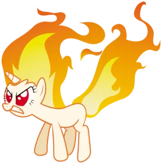 😡 poney, colère, dessin animé, magie, licorne, feu, rage telegram sticker