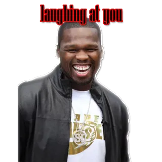 😂 50 Cent laughing at you lachen, spotten, 50 Cent, rapper, beroemdheid, persoon telegram sticker