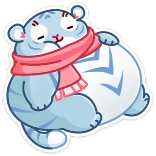 🍔 สัตว์, แมว, น่ารัก, เสือ, ผ้าพันคอ telegram sticker
