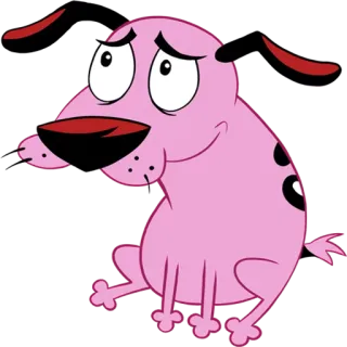 😇 Courage Courage the Cowardly Dog dessin animé, chien, courage, triste, effrayé telegram sticker