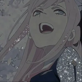 😂 anime, różowe włosy, szczęśliwy, iskierka telegram sticker