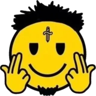 😎 emoji, smiley, middle finger, offensive, dagger, cartoon telegram sticker
