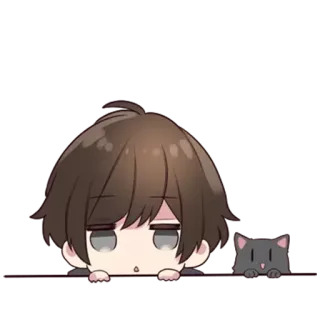 😶 cartoon, chibi, anime, cat, cute telegram sticker