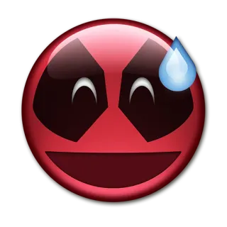 😅 Deadpool emoji, sweat, red, marvel telegram sticker