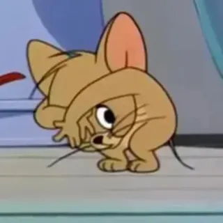 🤍 Jerry Mouse Tom and Jerry 만화, 쥐, 충격, 캐릭터, 애니메이션 telegram sticker