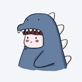 💌 динозавр, костюм, милый, мультфильм, ребенок, животное, персонаж telegram sticker