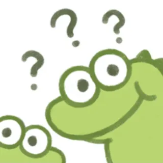 ❓ dinosaur, cartoon, question marks, green, confused telegram sticker