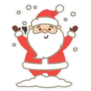 ❄ Santa Claus Babbo Natale, Natale, Vacanza, Inverno, Celebrazione, Festivo, Cartone animato, Adesivo telegram sticker