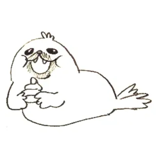 💩 foca, animale, cartone animato, carino, mammifero telegram sticker