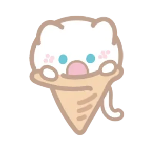 🍦 helado, cono, lindo, dulce, postre, kawaii telegram sticker