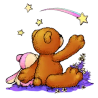 ✨ teddybeer, sterren, schattig, cartoon, fantasievol, knuffel, speelgoed telegram sticker