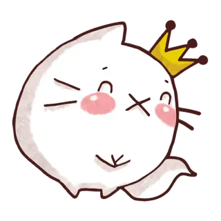 ☺️ ghost, crown, cute, cartoon, sticker whatsapp sticker