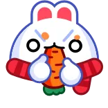 😠 coniglio, animale, cartone animato, carota, adesivo, arrabbiato telegram sticker