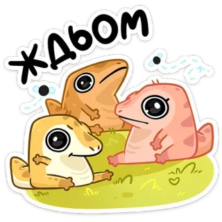 😑 ЖАБОМ gecko, lizard, animals, cute, cartoon telegram sticker