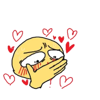 😳 Emoji, Corações, Amor, Desenho animado, Expressão telegram sticker