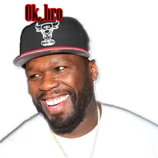 😉 50 Cent ok bro rapper, 50 Cent, oké bro, meme telegram sticker