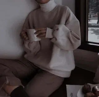 ☕️ femme, sweat, intérieur, tasse, vêtement, personne, fenêtre telegram sticker