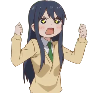 😠 anime, girl, excitement, determination, cartoon, manga, schoolgirl whatsapp sticker