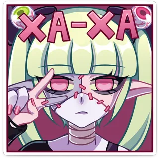 😐 XA-XA Anime, Zombie, Quái vật, Phim hoạt hình, Dễ thương, Cô gái whatsapp sticker