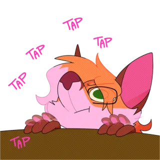😐 TAP Мультфильм, Животное, Тапать, Милый whatsapp sticker
