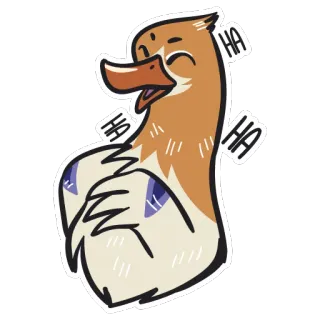 😂 HA bebek, tertawa, senang, kartun, hewan, burung telegram sticker