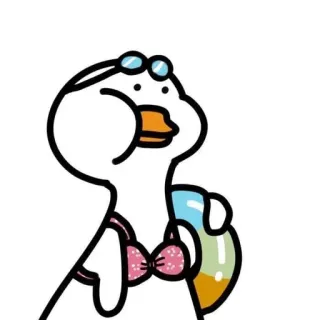 🌟 duck, cartoon, sunglasses, bikini, beach, summer, cute telegram sticker