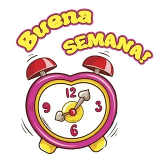 😶 Buena SEMANA! alarmes, tempo, espanhol, relógio, saudação telegram sticker