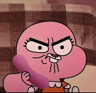 😤 Anais Watterson The Amazing World of Gumball kartun, animasi, marah, kelinci, gadis, merah muda telegram sticker