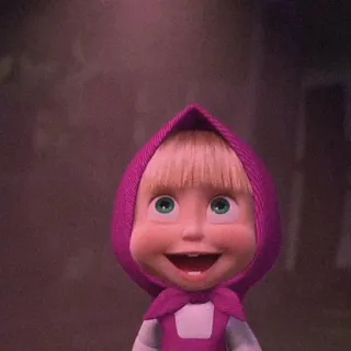 🥕 Masha Masha and the Bear dessin animé, fille, mignon, souriant, animation whatsapp sticker