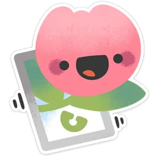 🌸 桃, 漫画, フルーツ, かわいい, 可愛い, ステッカー telegram sticker