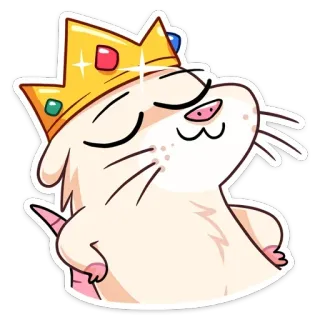 👸 Ratte, Krone, König, Tier, süß, Cartoon telegram sticker