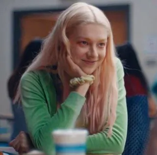 🤍 Jules Vaughn Euphoria television, drama, teen, character, pink hair telegram sticker