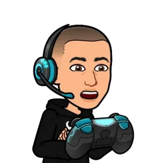 🌟 Avatar, Gamer, Bitmoji, Headset, Controller, Gaming telegram sticker