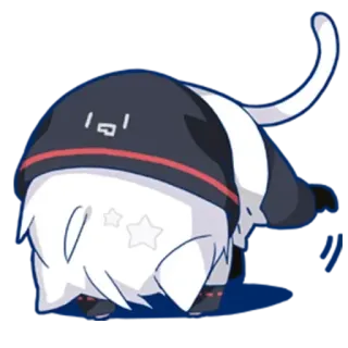 😭 '-' cat, anime, cute, digital art whatsapp sticker