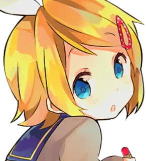😶 Rin Kagamine Anime, Vocaloid, Rin Kagamine, carino, ragazza anime whatsapp sticker