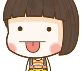 😛 Cartoon, Sticker, Mignon, Fille, Langue, Coquin telegram sticker