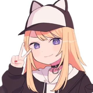 😏 Anime, Cartoon, Katzenohren, Kawaii, Mädchen, Charakter, Choker telegram sticker