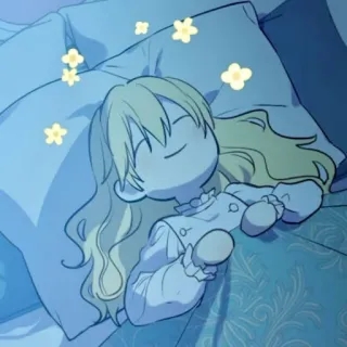 👑 sommeil, dessin animé, enfant, mignon, rêve, kawaii, fille telegram sticker