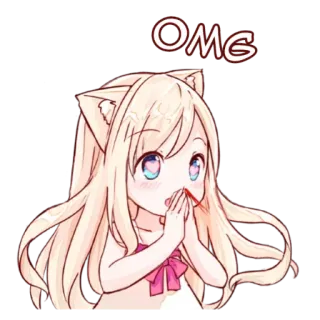 Аниме тян @nyasticks whatsapp stickers