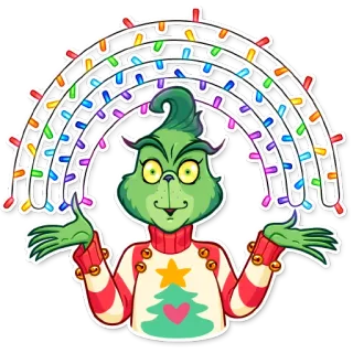 🌈 Grinch Grinch, Navidad, Fiestas, Luces, Dibujos animados whatsapp sticker