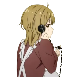 📞 Anime, Ragazza, Telefono, Cameriera telegram sticker