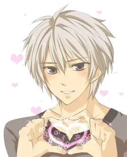 💗 Anime, Coração, Amor, Menino, Fofo, Romântico telegram sticker