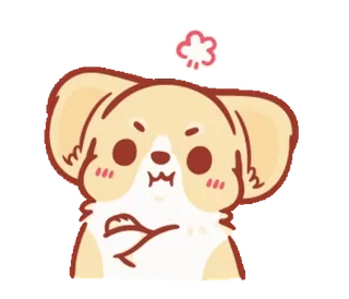 😛 собака, щенок, злой, мультфильм, милый, раздраженный telegram sticker