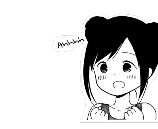 ☺️ Ahhhh Anime, Manga, Mono, Chica, Asustada, Exclamación telegram sticker