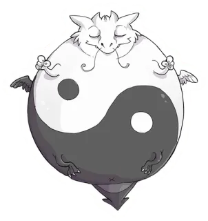 🐲 Yin Yang, Drache, Gleichgewicht, Taoismus, Harmonie, Meditation telegram sticker