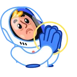 ✅ 宇宙飛行士, 宇宙, 宇宙服, 心配, 不安, アニメ telegram sticker