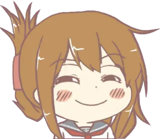 😌 anime, girl, smiling, cute, cartoon, chibi telegram sticker